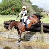 Angela Lloyd riding Song at the Arran Station Horse Trials 